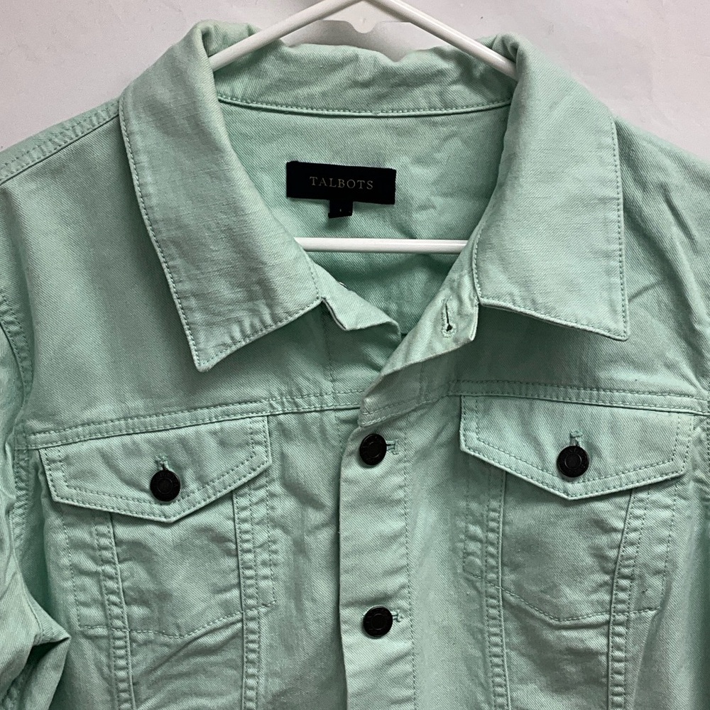 Talbots Light Green Denim Jacket - Picture 2 of 7